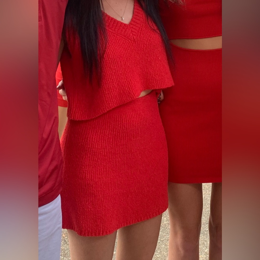 Day + Moon red sweater set